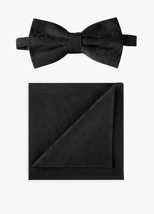 front Jacquard Bow Tie & Pocket Square Set