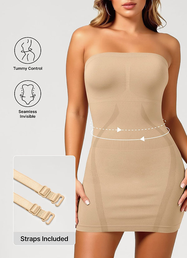 front Robe nuisette mini sans bretelles et sans coutures