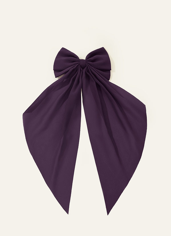 front Grampo de cabelo com laço de chiffon da mesma cor