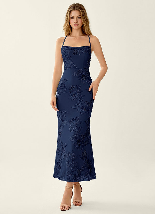 Octavenlly Navy Blue Lace Mesh Wedding Guest image1