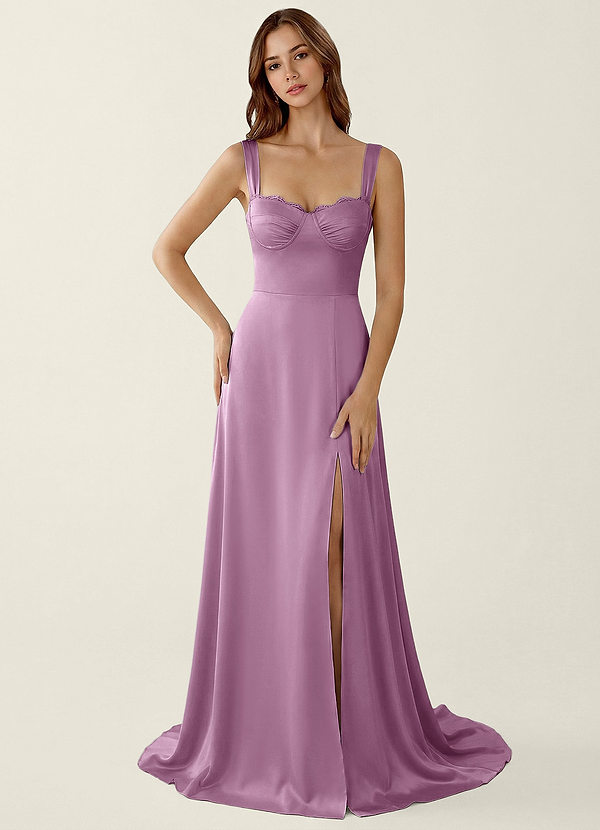 Dolce Vita Glicynia Satynowa sukienka balowa z koronką na plecach image1