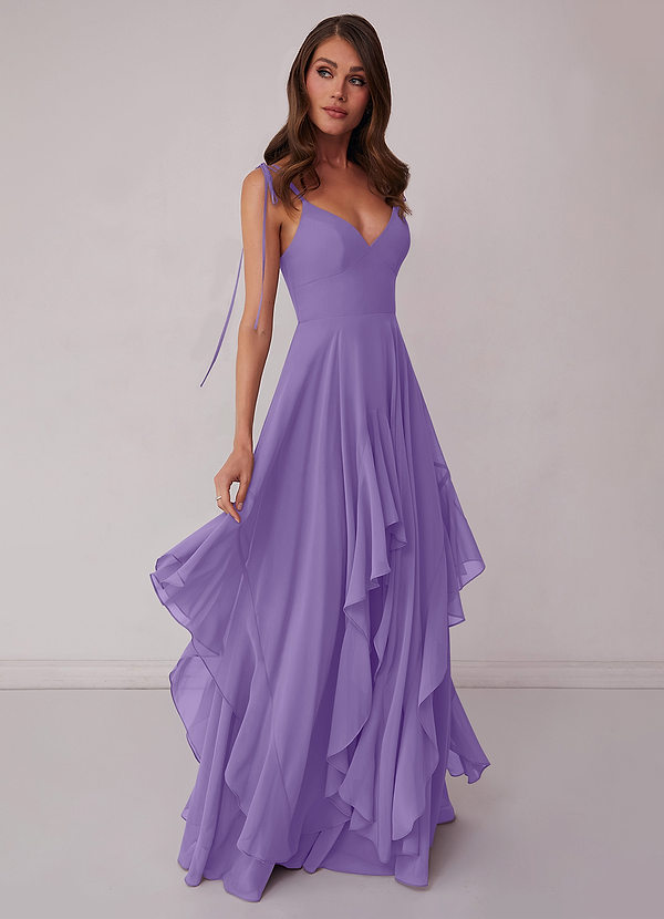 Barbie ♥ Azazie Bridesmaid Dresses Tahiti A-Line Bow Chiffon Dress image1