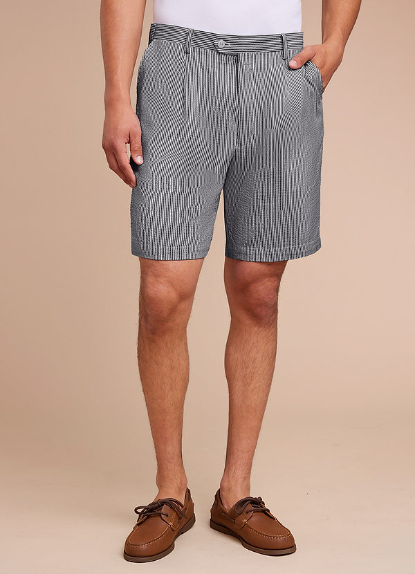 front Gavin Striped Seersucker Shorts