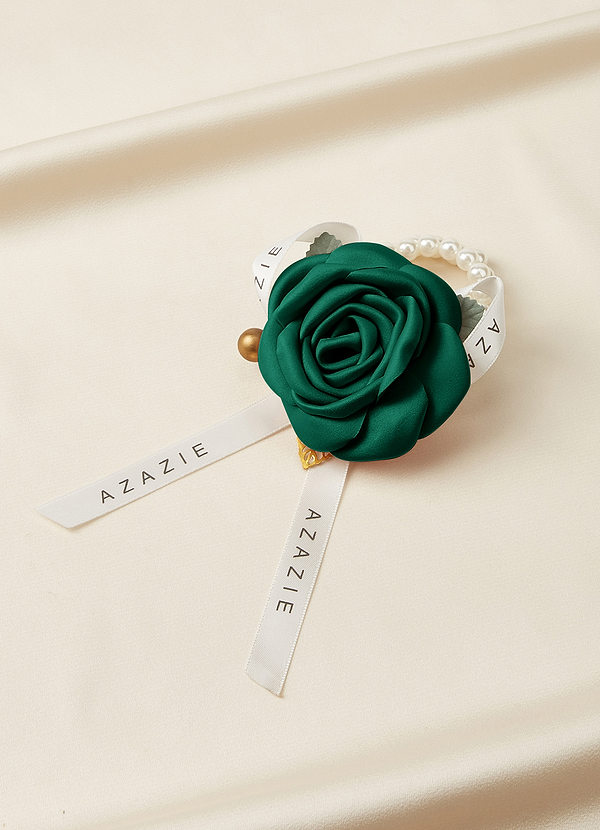 front Matching Color Matte Satin Wrist Corsage