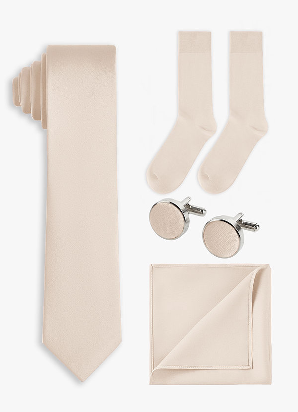 front Bijpassende kleur 4-delige stretch satijnen skinny stropdasset