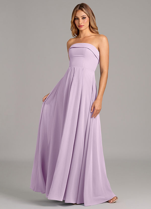 Azazie Lucienne Abiti da Damigella Abito Convertibile A-Line in Chiffon Senza Cinturino Lilla Glassato image1