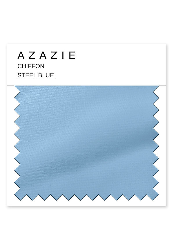 front Azazie Steel Blue Chiffon Swatch
