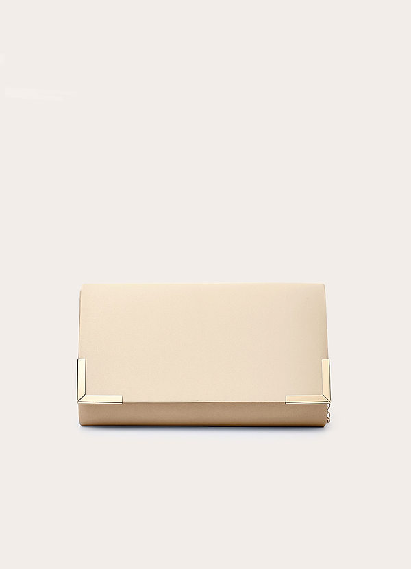 front Matching Color Matte Satin Envelope Clutch Bag