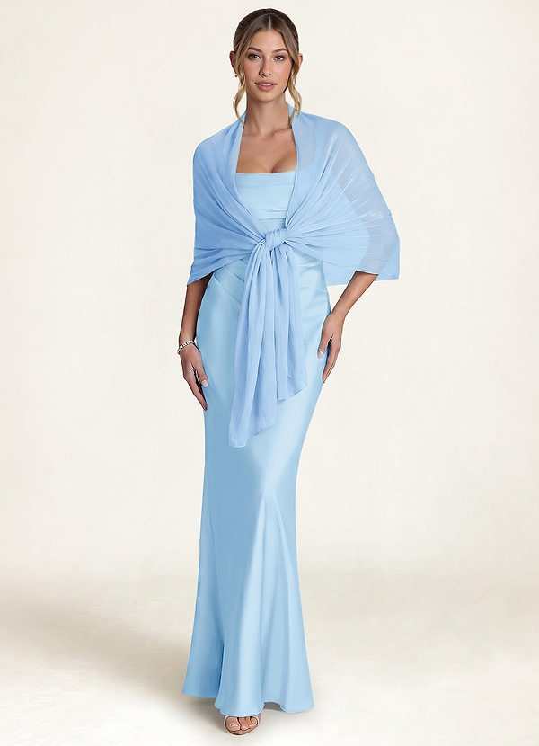 front Azazie Glitzernder Chiffon-Überwurfschal