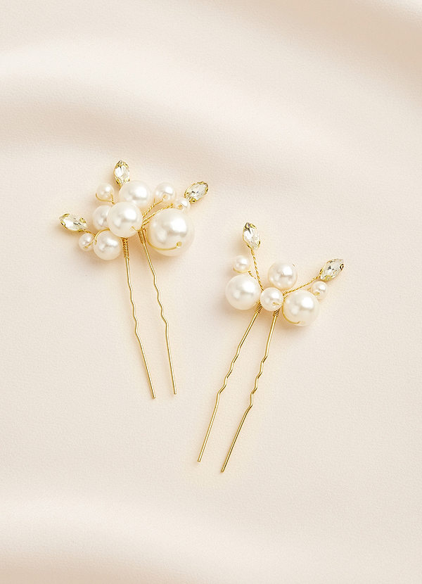 front Pearl Bead Clusters U-Shaped Hairpin Set