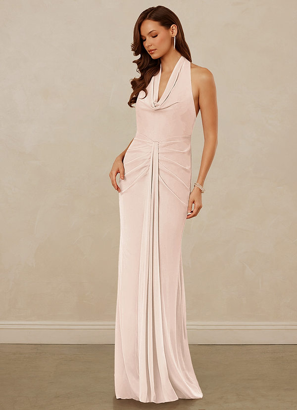 Christian Siriano Bridal for Azazie 1018 Cowl Neck Mesh Sheath Dress