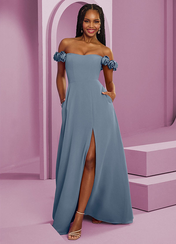 Barbie ♥ Azazie Bridesmaid Dresses Twilight A-Line Off the Shoulder Chiffon Convertible Dress image1