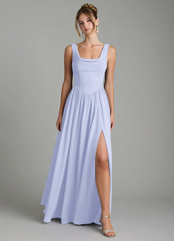 Azazie Novi Bridesmaid Dresses Lavender A-Line Pleated Chiffon Dress image1