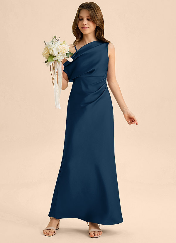 Azazie Emerson Junior Klä av Tubklänning i Stretch Satin Av axeln image1