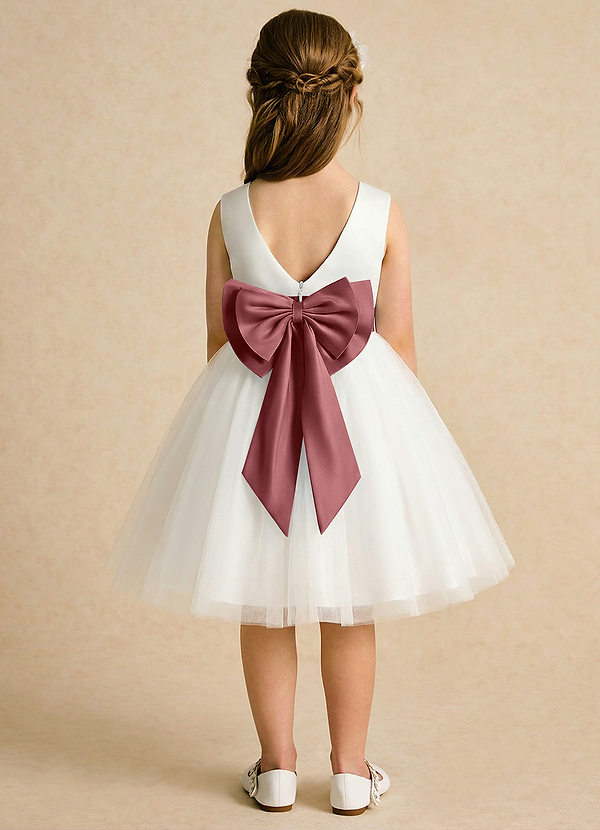 Azazie Sosie Abiti da Ragazza di Fiori Abito A-Line in Tulle Plissettato Avorio Ametista image1