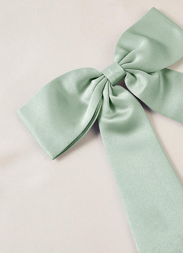 front Matching Color Stretch Satin Bow Hair Clip Set