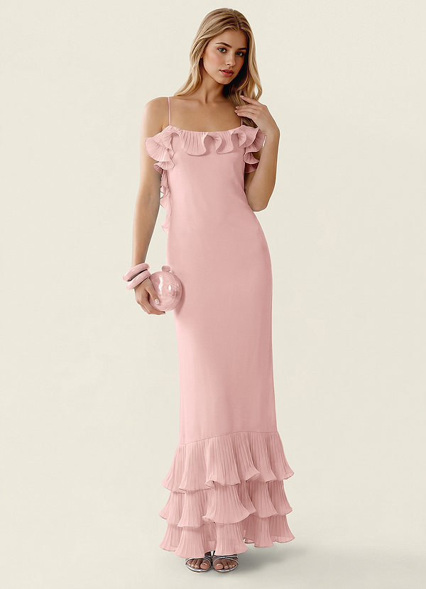 Bellachrista Powder Pink Ruffles Chiffon Homecoming image1
