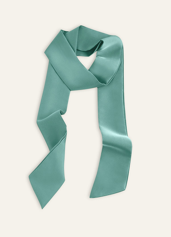 front Matching Color Stretch Satin Hair Scarf