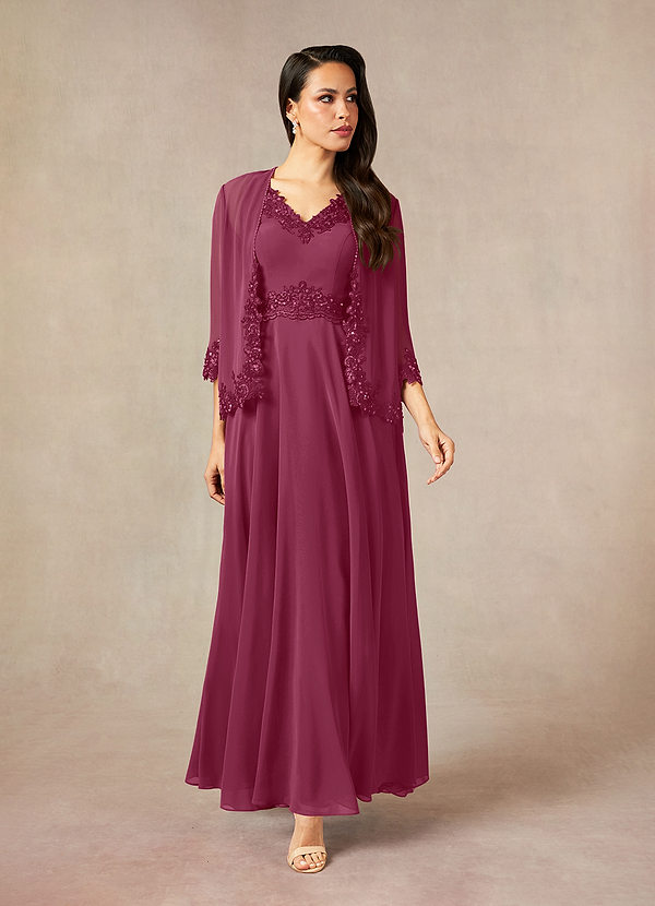 Azazie Devana Mother of the Brides Dresses Mulberry A-Line Sequins Chiffon Dress image1