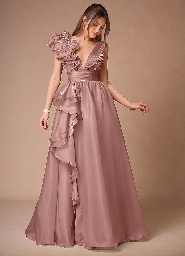 Vespera Pink Ruffles Gown image1