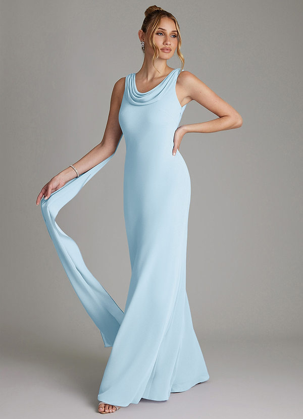 Azazie Jaya Brudepigekjoler Skede Plisseret Chiffon Gulv-længde Kjole image1