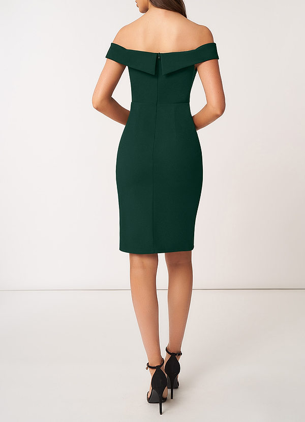 back True Love Dark Emerald Stretch Crepe Short Dress