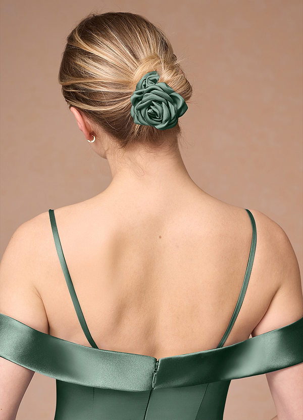 front Scrunchie in raso opaco rosa abbinato
