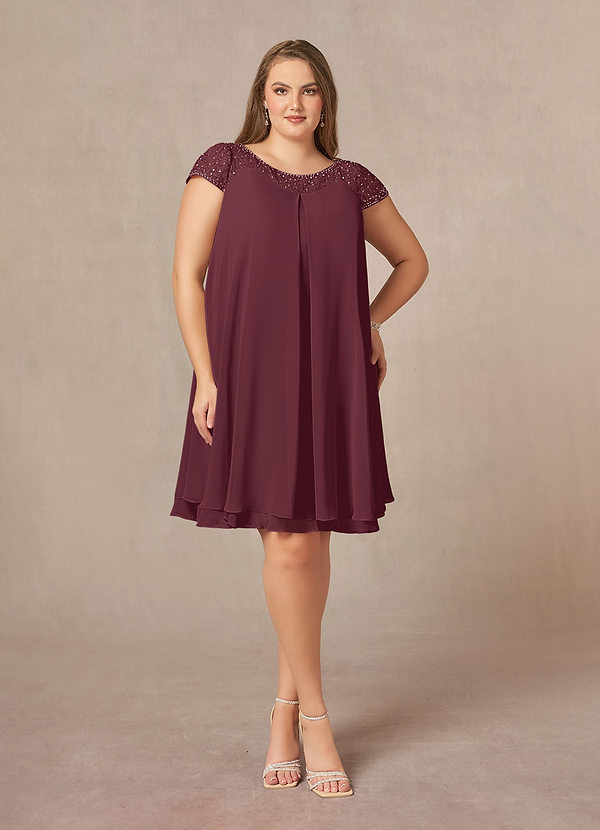 Azazie Tess Mother of the Brides Dresses Cabernet Empire Sequins Chiffon Dress image1