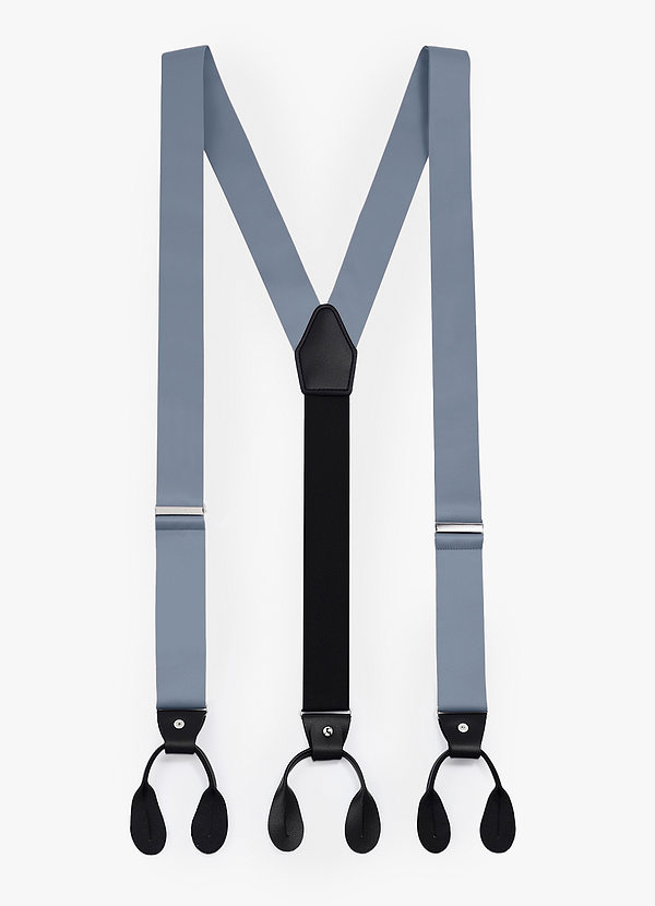 front Matte Satin Button-End Tuxedo Suspenders