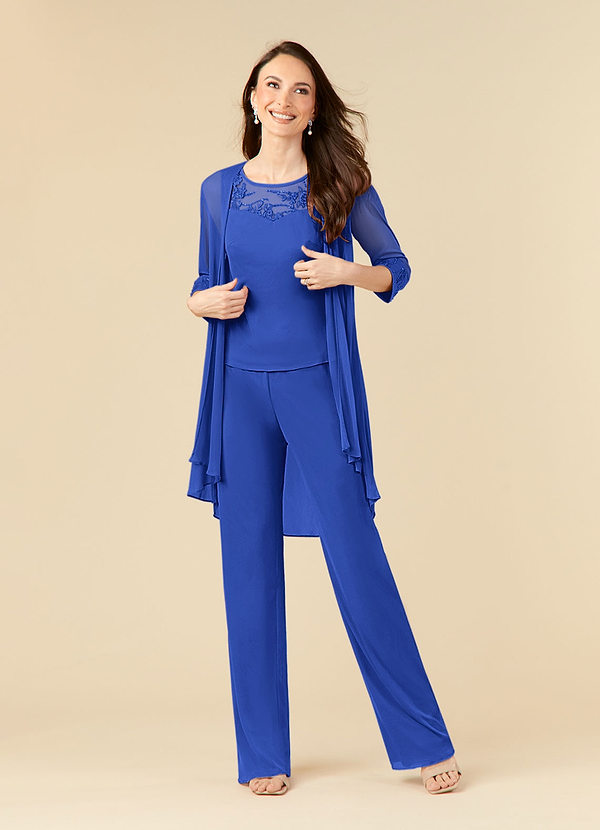 Azazie Frances Klänningar för brudens mor Klänning Jumpsuit/byxdräkt i Maska Scoop Kungsblå image1