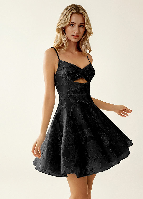 Stamsia Noir Robe de bal jacquard mini image1