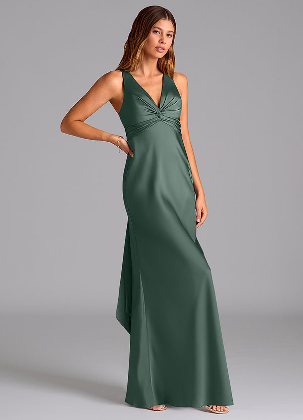 Azazie Hati Brudtärneklänningar Klä av Sjöjungfru i Stretch Satin Havsmossa image1