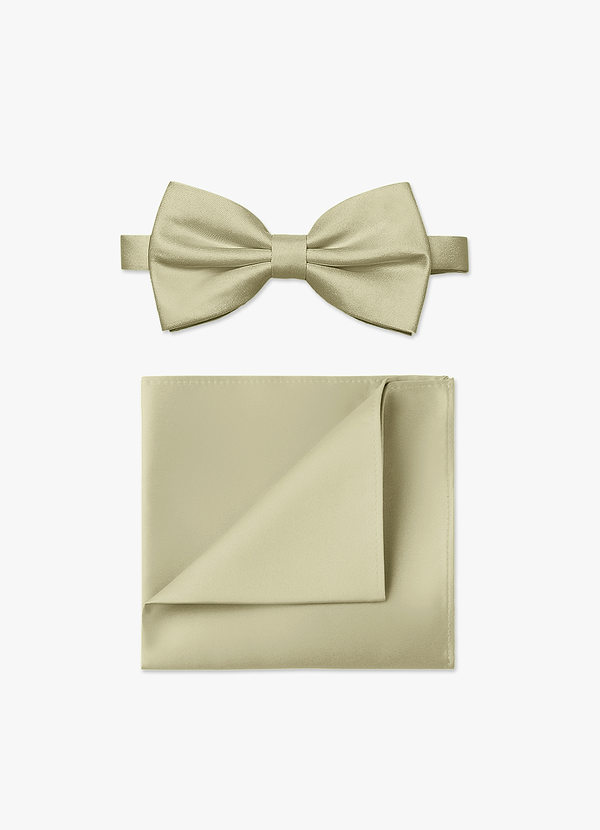 front Set aus Fliege und Einstecktuch aus mattem Satin für Herren