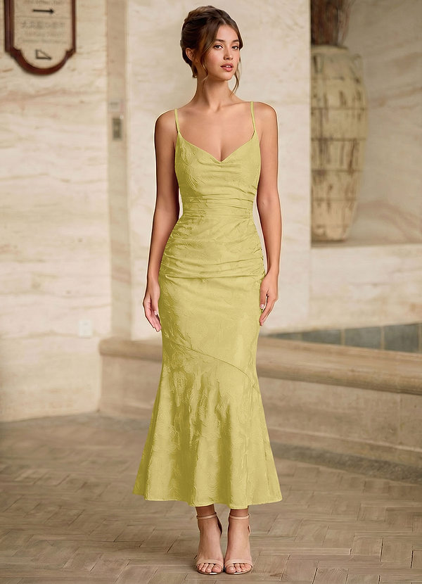 Ladow Pastel Yellow Jacquard Wedding Guest image1