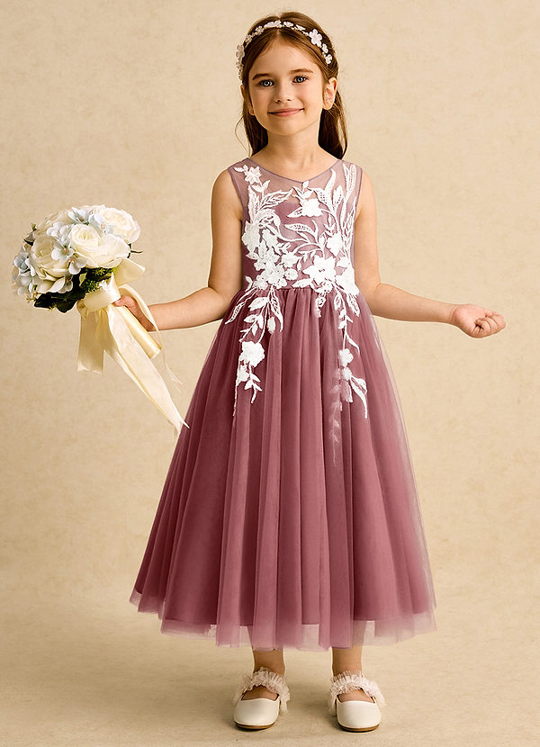 Azazie Sundae Blumenkinder Kleider Ballkleid Spitze Kleid Amethyst image1