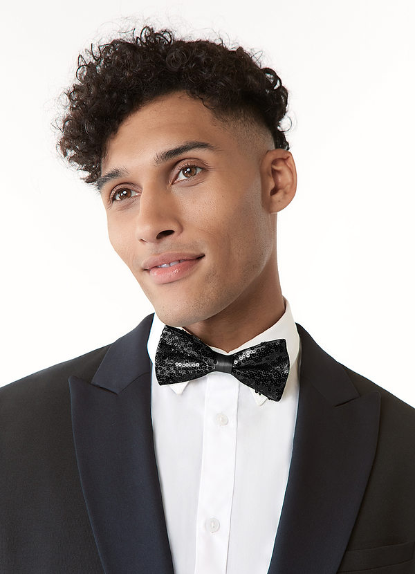 front Sequin Pre-Tied Bow Tie