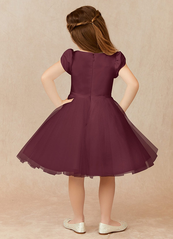Azazie Malinda Flower Girl Dresses Ball-Gown Tulle Knee-Length Dress with Sleeves image2