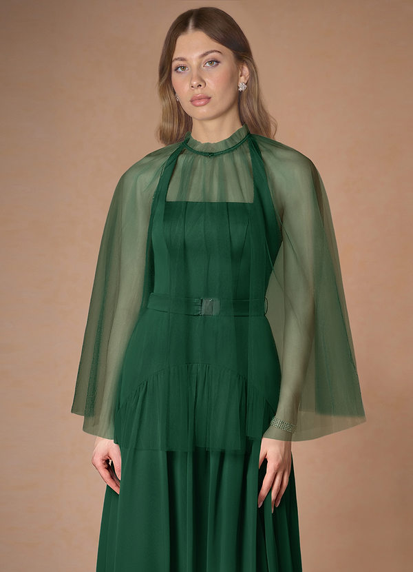 front Azazie Matching Color Tulle Cape