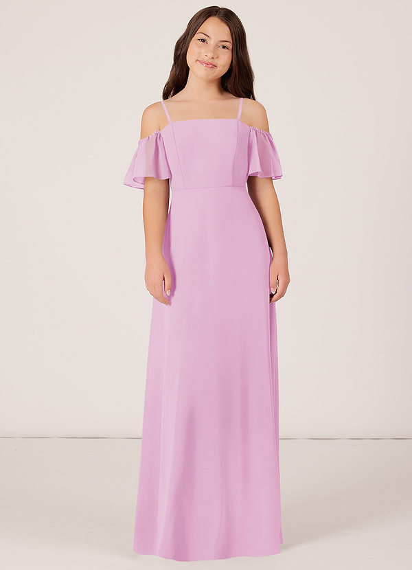 Vestidos De Dama De Honor Junior De Chiffón Asimétricos Rosa Claro