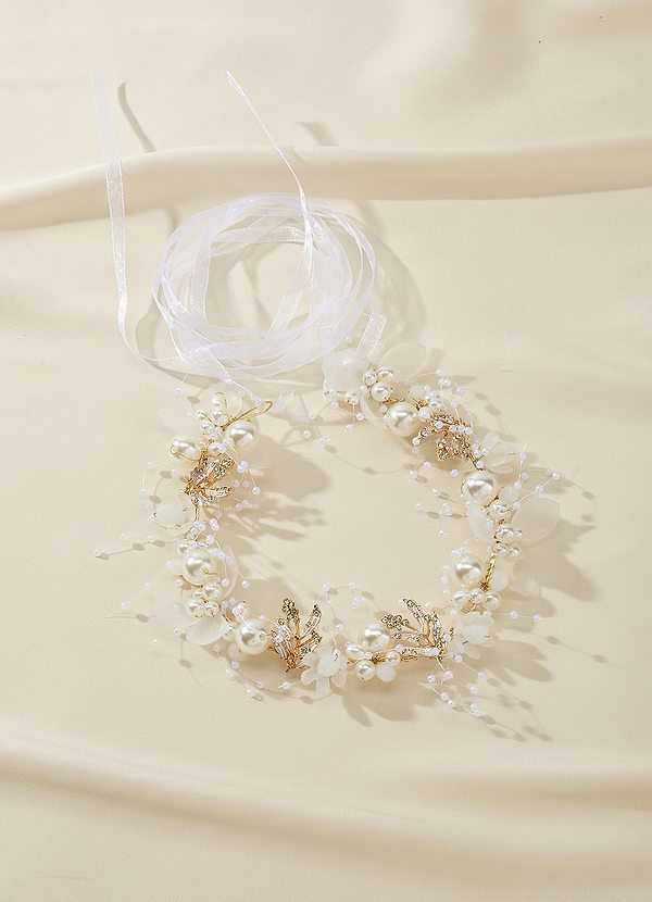 front Cerchietto con perle e fiori