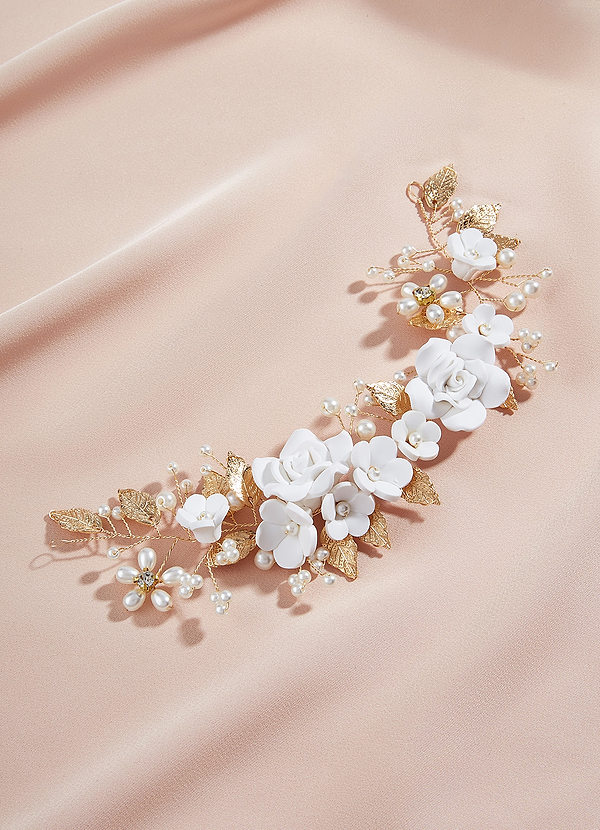 front Porcelain Floral Hair Clip
