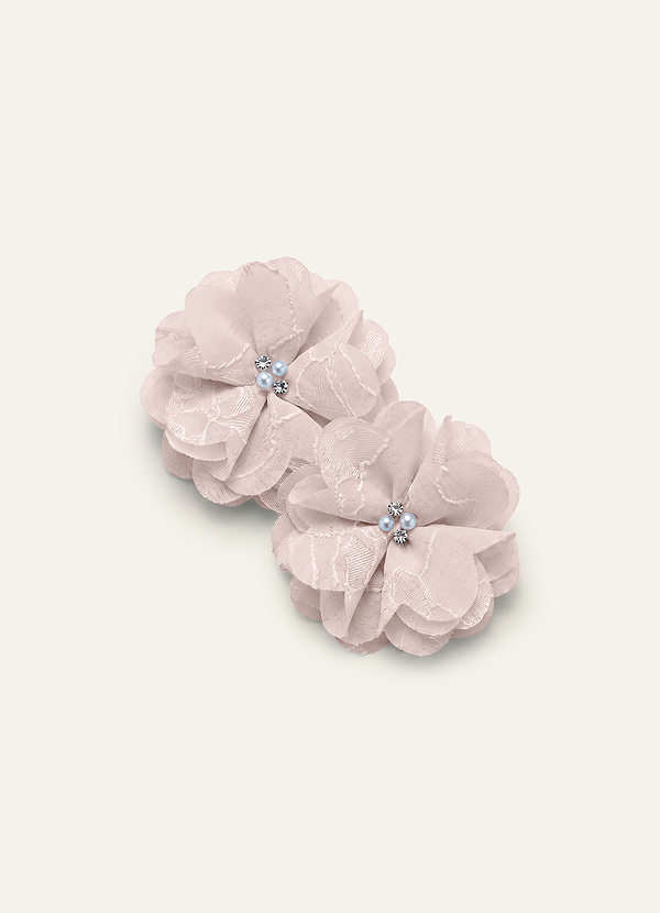 front Four-Piece Matching Color Floral Burnout Hair Clip Set