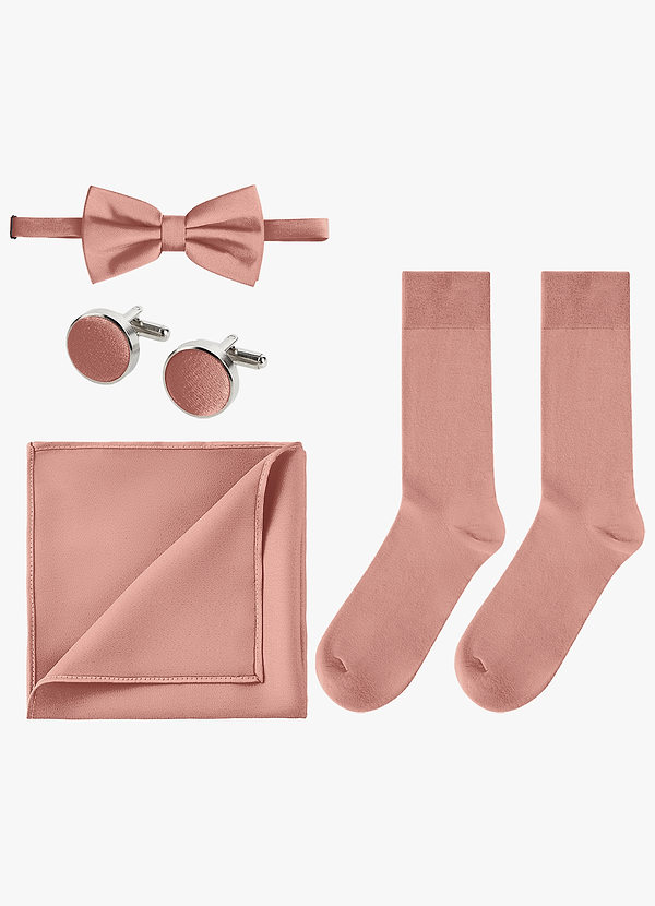 front Set van 4 bijpassende stretch satijnen strikken in bijpassende kleur