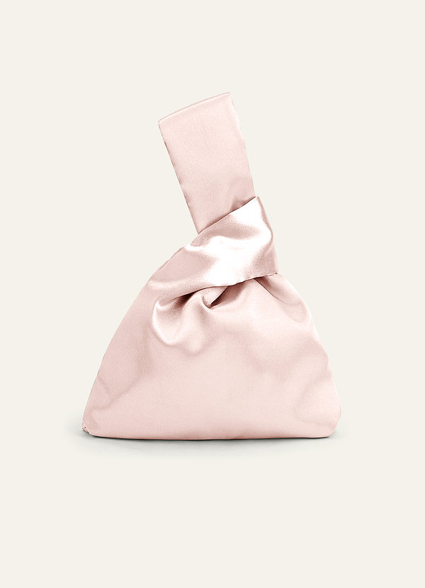 Satin Knotted Wristlet Bag front