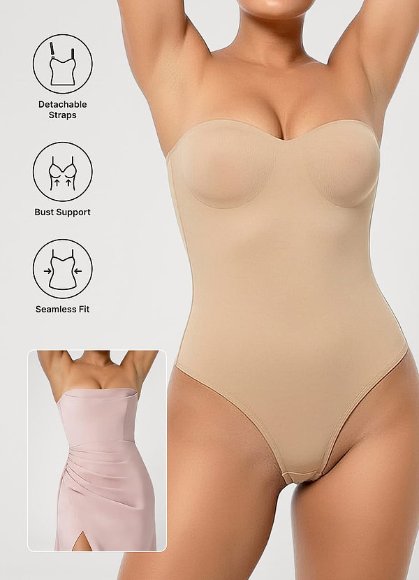 front Sous-vêtements gainants invisibles sans bretelles (dos string)