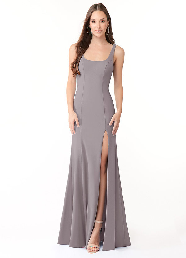 Azazie Arwen Bridesmaid Dresses Sheath Side Slit Stretch Crepe Floor-Length Dress image1