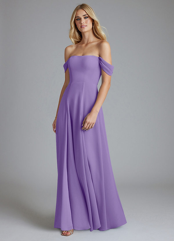 Azazie Seriana Brudtärneklänningar Klä av A-Linje i Chiffong Av axeln Tahiti image1