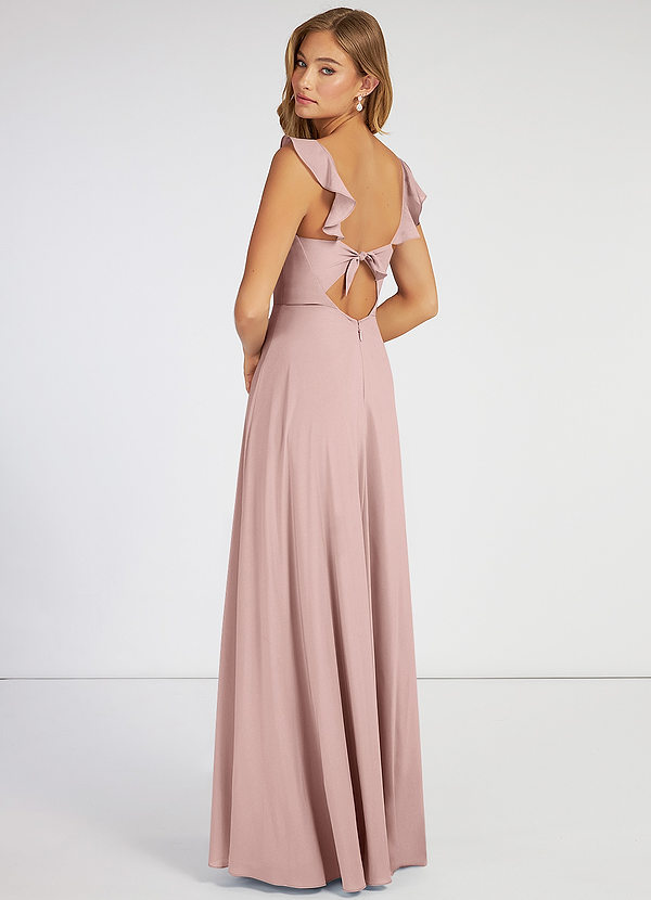 Azazie Pixi Bridesmaid Dresses A-Line Ruched Stretch Chiffon Floor-Length Dress image2