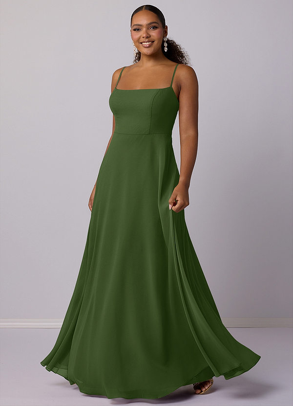 Barbie ♥ Azazie Bridesmaid Dresses Olive A-Line Chiffon Dress image1