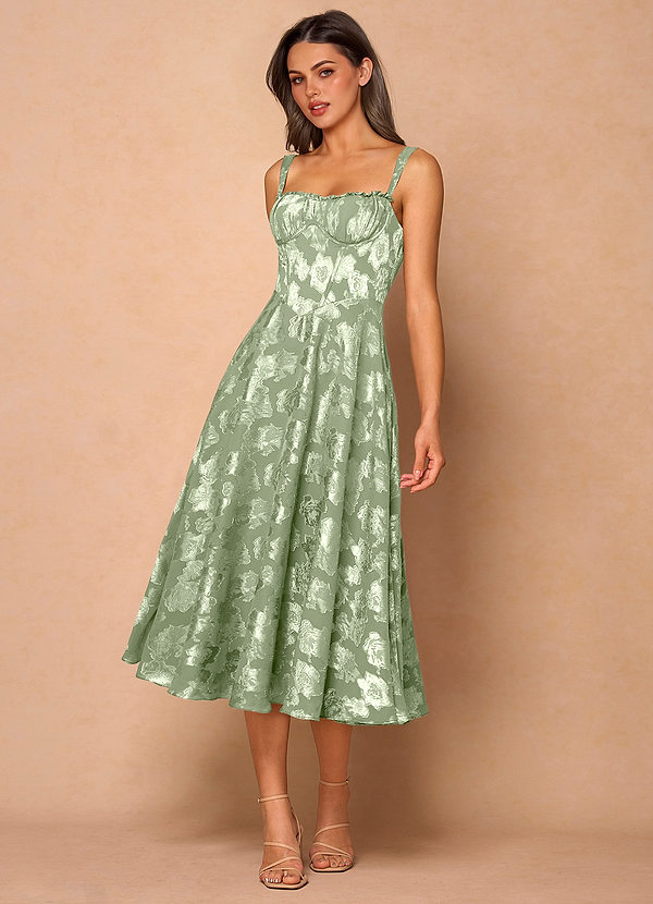 Sylvie Light Green Midi Dress image1